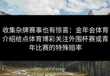 收集杂牌赛事也有惊喜：金年会体育介绍给点体育博彩关注外围杯赛或青年比赛的特殊赔率